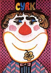 clown with flower - circus; Bocianowski