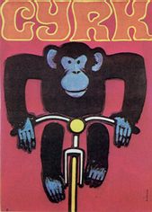 monkey on bicycle circus cyrk gorka