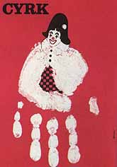 clown; handprint; circus; pagowski