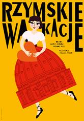 poster roman holiday rzymske=ie wakcje patrycja-longawa