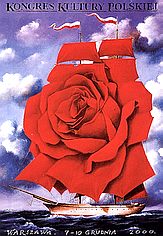 red rose ship olbinski poster