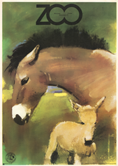 poster zoo-warsaw-przewalski-horses, zoo-warszawa-konie-przewalskiego, waldemar-swierzy